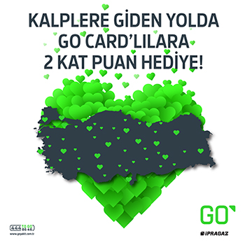 Kalplere giden yolda GO CARD'lılara 2 kat puan hediye!