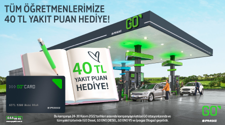 GO CARD'dan Öğretmenler Gününe Özel 40 TL Yakıt Puan Hediye!